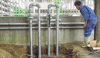 校庭の土木工事